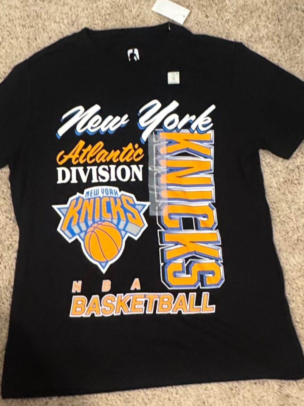 NBA Black Graphic Tee with Orange & Blue Accents